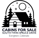 cabins for sale in evergreen, colorado, south twin spruce drive 80439 visit: twinsprucecabins.com
