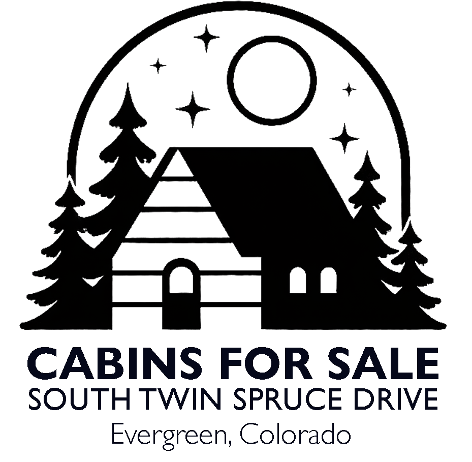 cabins for sale in evergreen, colorado, south twin spruce drive 80439 visit: twinsprucecabins.com